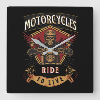Reloj Cuadrado Skull Ride Motorcycles, Ride To Live