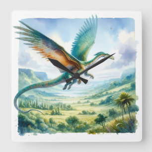 Reloj Cuadrado Sky Ruler The Quetzalcoatlus REF34 - Watercolor