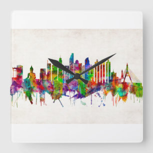 Reloj Cuadrado Skyline Bangkok