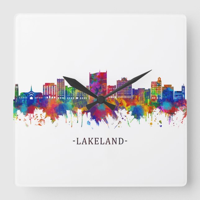 Reloj Cuadrado Skyline de Lakeland (Anverso)