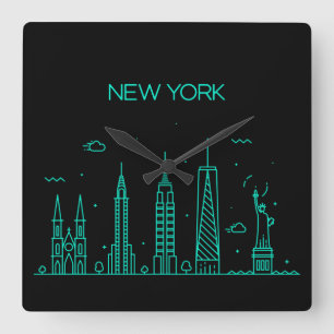 Reloj Cuadrado Skyline de Nueva York