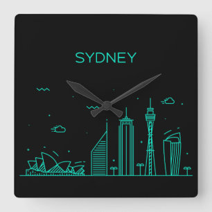 Reloj Cuadrado Skyline de Sydney