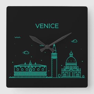 Reloj Cuadrado Skyline de Venecia