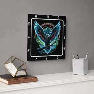 Reloj Cuadrado Skyline Neon Eagle