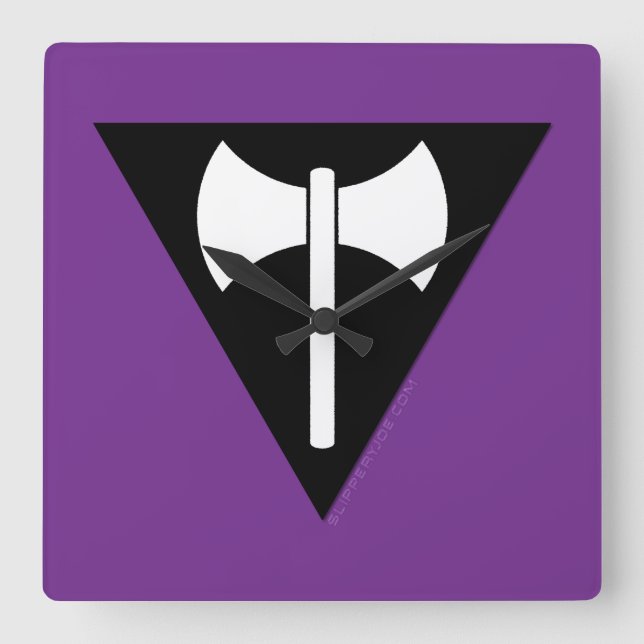 Reloj Cuadrado SlipperyJoe bandera del orgullo lesbiano poderoso  (Anverso)