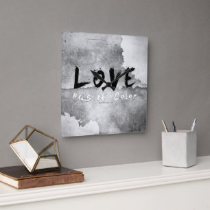 Reloj Cuadrado SlipperyJoe love no tiene ninguna raza de color en