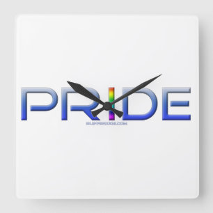 Reloj Cuadrado SlipperyJoe's Colorful Pride palabra bold metálico