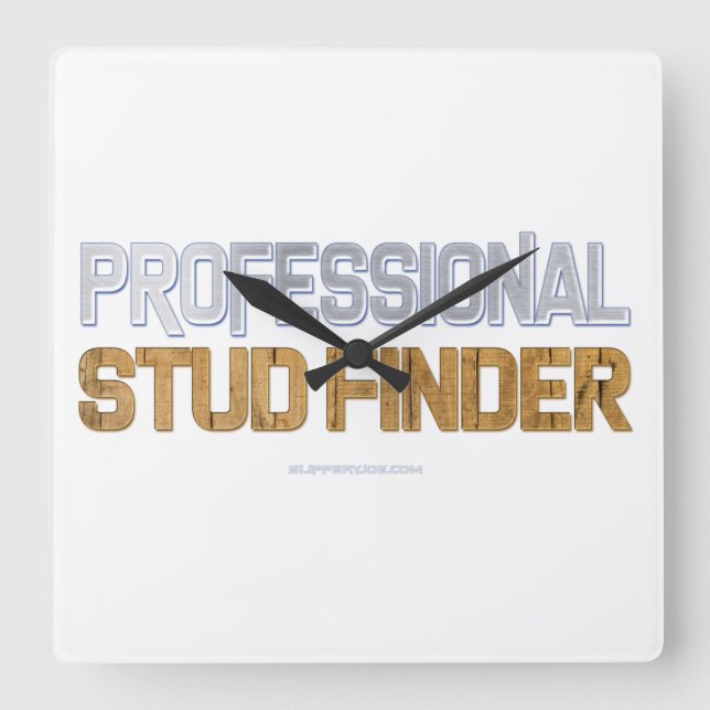 Reloj Cuadrado SlipperyJoe's Professional Stud Finder madera 3-D (Anverso)