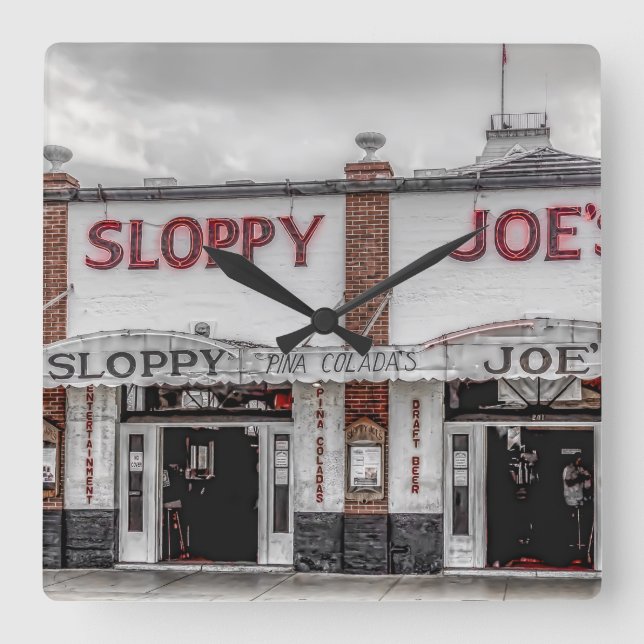 Reloj Cuadrado Sloppy Joe's Key West Clock (Anverso)