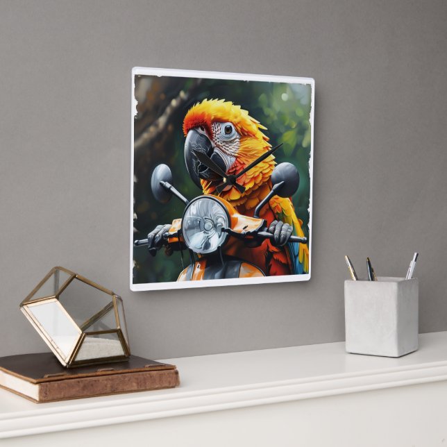 Reloj Cuadrado Smart Parrot (Oficina)