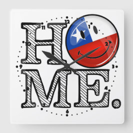 Reloj Cuadrado Smiling Chilean Flag Housewarming