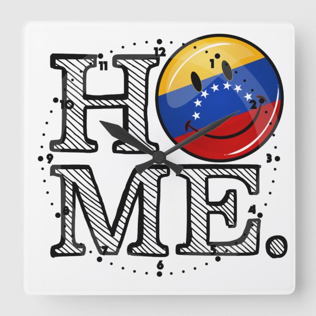 Reloj Cuadrado Smiling Venezualan Flag Housewarming (Anverso)
