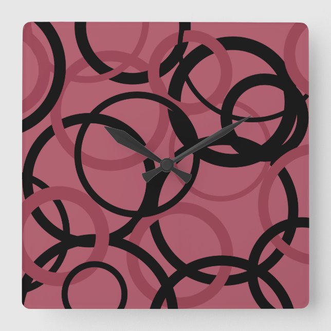 Reloj Cuadrado Smoky Topaz and Black Circles  (Anverso)