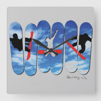 Reloj Cuadrado Snow Boarding Free Style Clock