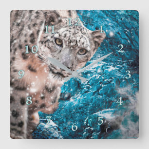 RELOJ CUADRADO SNOW LEOPARD CLOUD WALKER