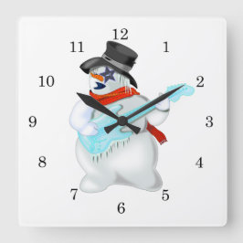 Reloj Cuadrado Snowman Rock Wall Clock