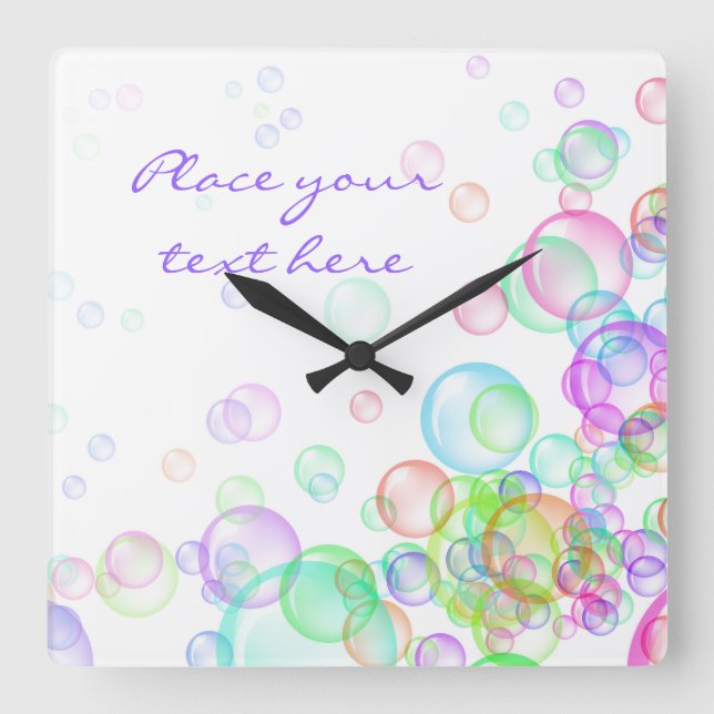 Reloj Cuadrado Soap Bubbles (Anverso)