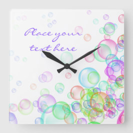 Reloj Cuadrado Soap Bubbles