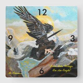Reloj Cuadrado "Soar Like Wings On An Eagle" Square Clock