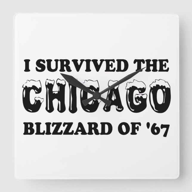 Reloj Cuadrado Sobreviví al Chicago Blizzard de 1967. (Anverso)