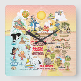 Reloj Cuadrado SoCal Sunset