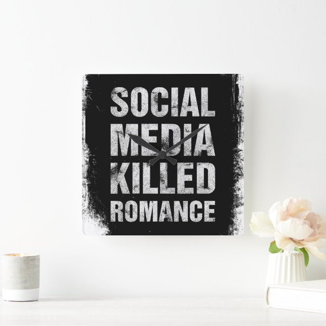 Reloj Cuadrado Social Media Killed Romance (Hogar)