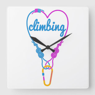 Reloj Cuadrado Socios de escalada de la pareja Rock Climbing