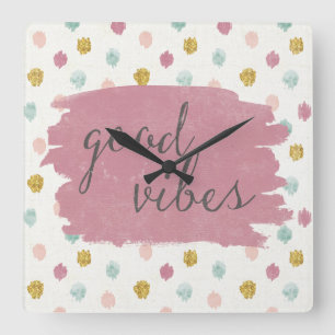 Reloj Cuadrado Soft Deco IV   Good Vibes