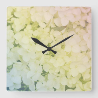 Reloj Cuadrado Soft Pastel Rainbow Hydrangea