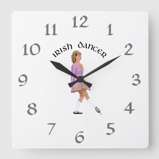 Reloj Cuadrado Soft Shoe Irish Dancer in Pink (Anverso)