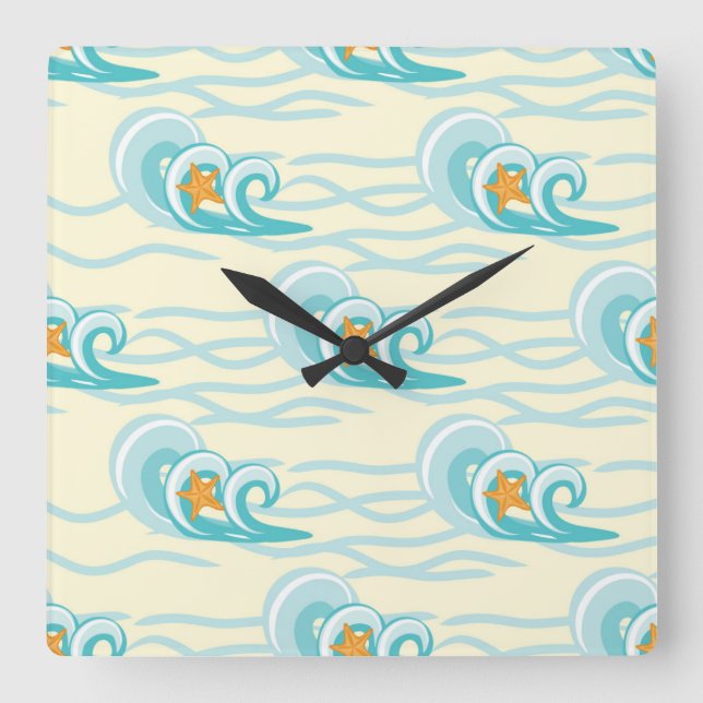 Reloj Cuadrado Soft Waves Pattern (Anverso)