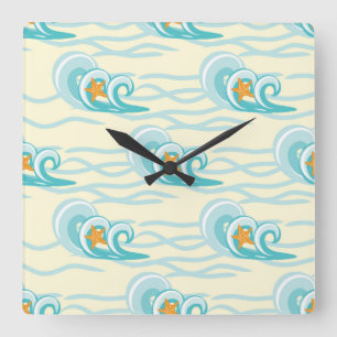 Reloj Cuadrado Soft Waves Pattern