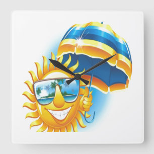 Reloj Cuadrado Sol verano