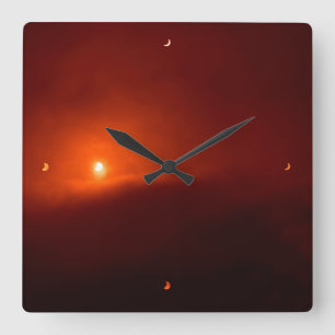 Reloj Cuadrado Solar Eclipse Clock