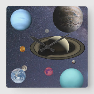 Reloj Cuadrado Solar system planets