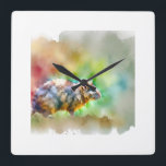 Reloj Cuadrado Solitary Orejiblanco 010824AREF148 - Watercolor<br><div class="desc">Solitary Orejiblanco 010824AREF148 - Watercolor by John Pintow - Explore the beauty of wildlife with this exquisite watercolor art collection. Each artwork captures the vibrant essence of various animals and insects,  showcasing detailed textures and rich colors. Ideal for those who cherish nature's artistry.</div>