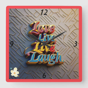 Reloj Cuadrado "Solo con vibraciones felices"