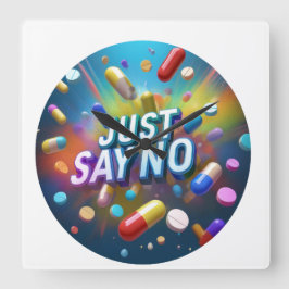 Reloj Cuadrado Solo di no a las drogas