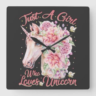 Reloj Cuadrado Solo un Chica que ama a Unicorn