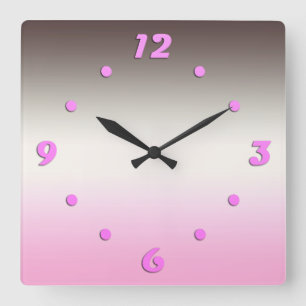 Reloj Cuadrado Sombra rosa gris