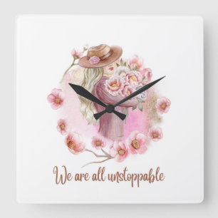 Reloj Cuadrado Somos todos imparables - Camiseta floral de empode