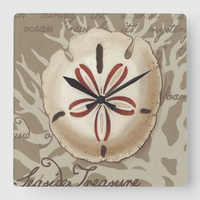 Reloj Cuadrado Soneto III de la playa (Anverso)