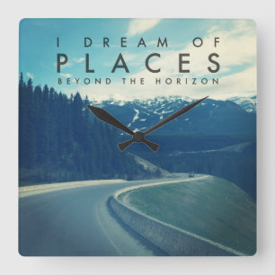 Reloj Cuadrado Soño con lugares más allá del horizonte