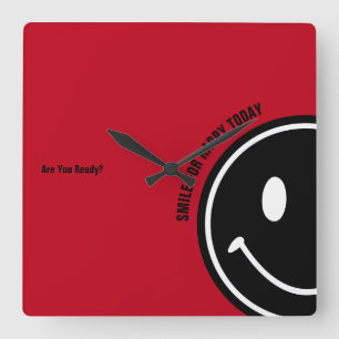 Reloj Cuadrado Sonríe para feliz hoy