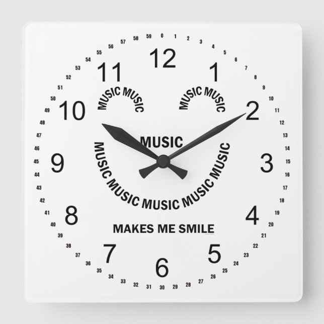 Reloj Cuadrado Sonrisa musical (Anverso)