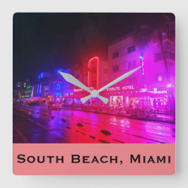 Reloj Cuadrado South Beach, Miami, Florida Art Deco