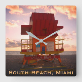 Reloj Cuadrado South Beach, Miami Lifeguard Stand (Ocean Rescue)