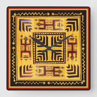 Reloj Cuadrado Southwest Tribal Petroglyph Wall Clock
