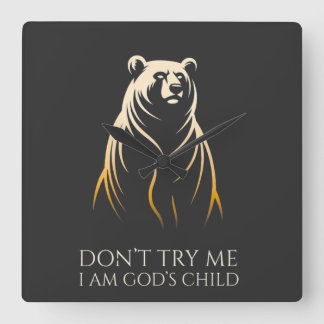 Reloj Cuadrado Soy gráfico de oso hijo de Dios