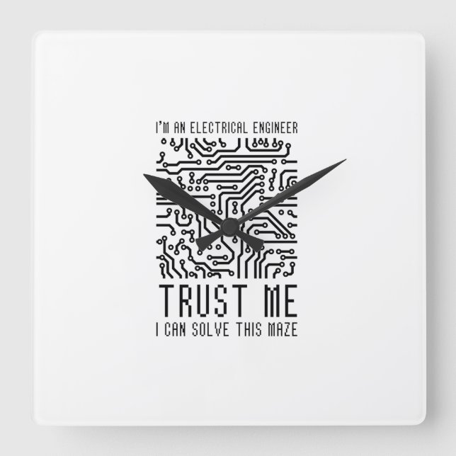 RELOJ CUADRADO SOY UN INGENIERO ELÉCTRICO (Anverso)